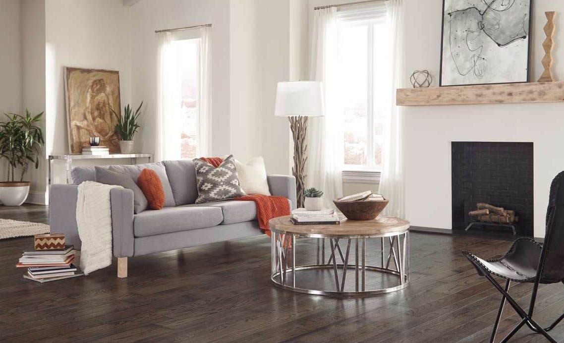 Hardwood flooring installed in a Fort Worth living room